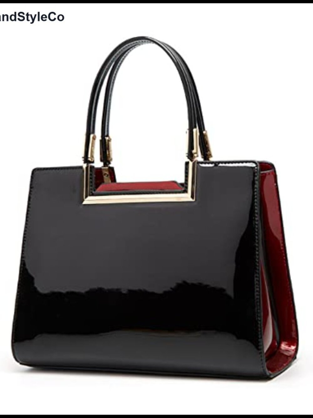 Patent PU Leather Satchel Handbag Top Handle Crossbody Tote Shoulder Bag